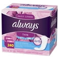 thumbnail image 1 of Always Thin Daily Liners Regular Wrapped, Unscented Pantiliners, 240 Ct, 1 of 2