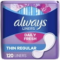 thumbnail image 1 of Always Thin No Feel Protection Daily Liners, Regular, Unscented, 120 Count, 1 of 12