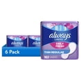 thumbnail image 1 of (6 pack) Always Thin No Feel Protection Daily Liners, Regular, Unscented, 162 Count, 1 of 13
