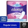 thumbnail image 1 of Always Thin No Feel Protection Regular Absorbency Unscented Daily Liners 20 ct, 1 of 5