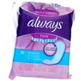 thumbnail image 1 of Always Thin Pantiliners Regular Unscented 20 Each, 1 of 5