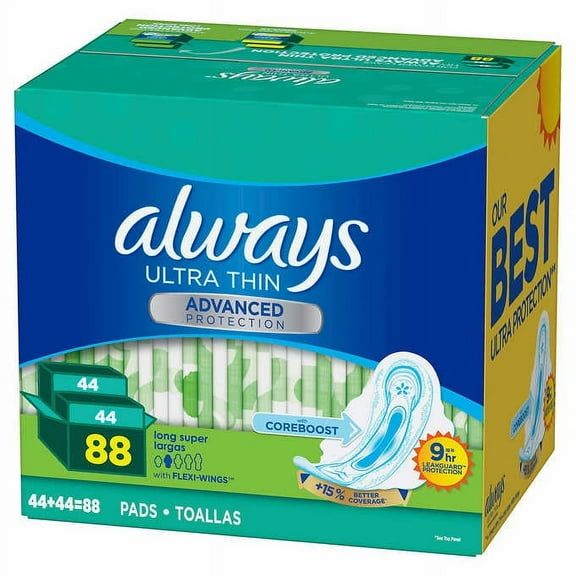Always Ultra Thin Advanced Long Pads 88 Count