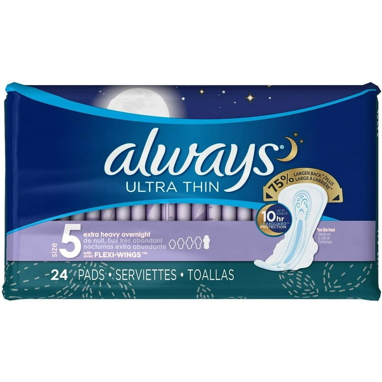Always Ultra Thin Pads Extra Heavy Overnight with Flexi-Wings, 15 Pads - 15  ea