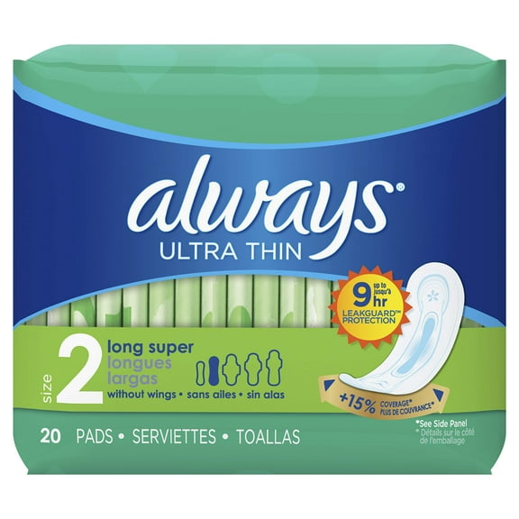 Always Ultra Thin Long Super Pads, 20-Count (Pack of 16)