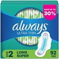 thumbnail image 1 of Always Ultra Thin Long Super Pads with Flexi-Wings, Unscented - Size 2, 92 Ct., 1 of 8