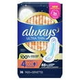 thumbnail image 1 of Always Ultra Thin Pads Overnight Absorbency Unscented with Wings, Size 4, 26 Ct, 1 of 13