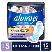 Always Pads, Ultra Thin with Wings, Size 1, Regular, 15 Count