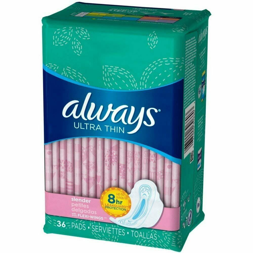 Always Ultra Thin Pads, Slender, 36 Ct, 2 Pack