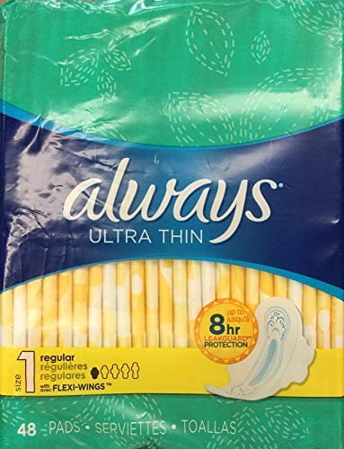 Always Ultra Thin Pads with Wings, Regular, (Choose your Count)