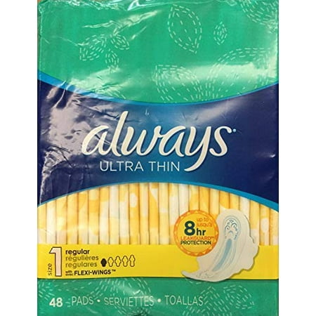 Always Ultra Thin Pads with Wings, Regular, (Choose your Count)