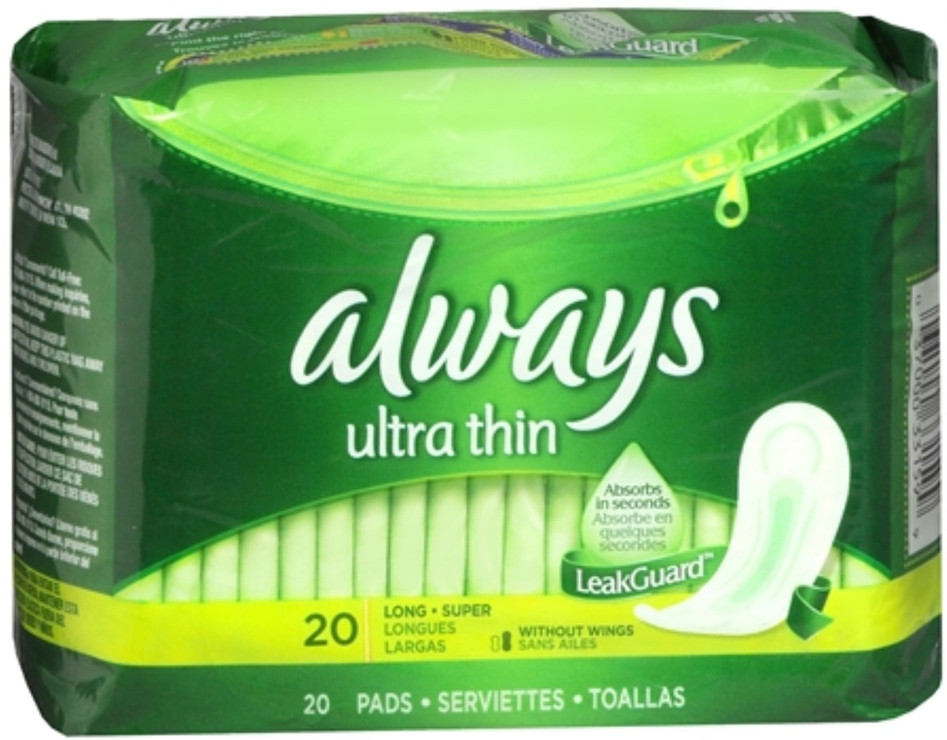 Always Ultra Thin Pads without Wings, Long Super 20 ea