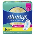 thumbnail image 1 of Always Ultra Thin Regular Pads with Wings, Unscented, Size 1, 186 Ct, 1 of 10