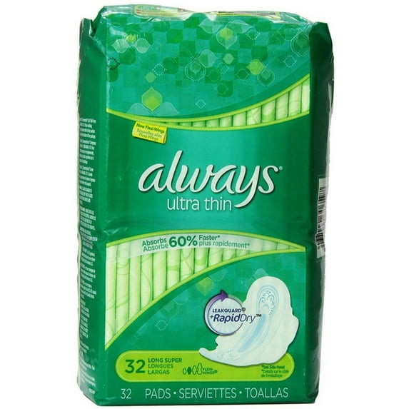 Always Ultra Thin with Flexi-Wings, Super Long 32 ea (Pack of 2)