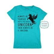 Always be yourself Unless you can be a Unicorn Then Always be a Unicorn - wallsparks cute & funny Brand - Youth Young Girls Juniors Slim Fit Soft Tee Shirt - Fun Trendy Tee