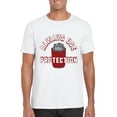 thumbnail image 1 of Always Use Protection Funny Safety Humor Pun Joke Graphic T-Shirt Design, for men & women, up to size 5XL, 1 of 3