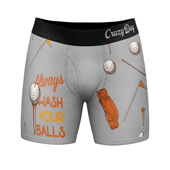 Always Wash Your Balls Mens Boxers Funny Golf Humor Hilarious Gift for Golfer Underwear