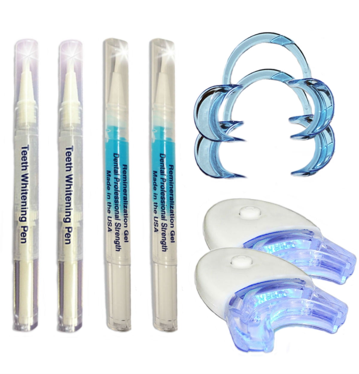 Always White Professional 22% Whitening Kit for two! + 2 FASTER Accelerator Led Lights with attached trays! At Home System! Made in USA!
