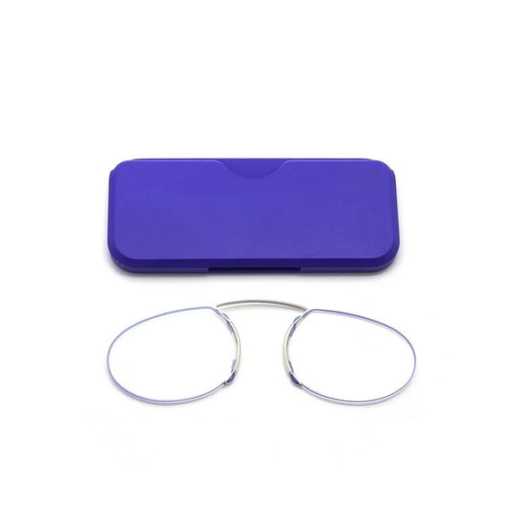 Always With You ThinOptics Readers - Armless On-Nose Reading Glasses - Slim Printed Case Attaches Fits in Wallet blue+2.5