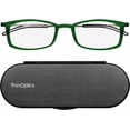 thumbnail image 1 of Always With You ThinOptics Reading Glasses - Ultra Thin and Lightweight Readers with Case - Special Edition Colors - Rectangle Green 2.5x, 1 of 4