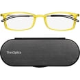 thumbnail image 1 of Always With You ThinOptics Reading Glasses - Ultra Thin and Lightweight Readers with Case - Special Edition Colors - Rectangle Yellow 1.5x, 1 of 4