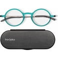 thumbnail image 1 of Always With You ThinOptics Reading Glasses - Ultra Thin and Lightweight Readers with Case - Special Edition Colors - Round Teal 2.0x, 1 of 4