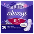 thumbnail image 1 of Always Xtra Protection 3-in-1 Daily Liners Extra Long, Unscented, 26 Ct, 1 of 10