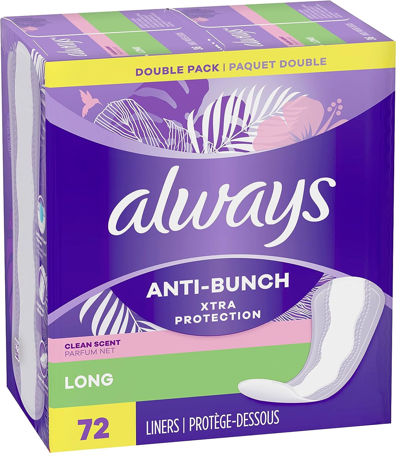 Always Xtra Protection Daily Feminine Panty Liners for Women, Long