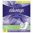 Always Xtra Protection Daily Panty Liners, Long, Unscented, 80 Count