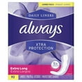 thumbnail image 1 of Always Xtra Protection Extra Long Daily Liners, 92 ct | 2 Packs - 184 counts total, 1 of 4