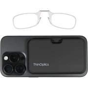 ThinOptics Slim Reading Glasses with Case that Sticks to Your Phone - Ultra-Thin Armless Pocket Readers - Lightweight, Durable, Convenient - Clear, 2.0x