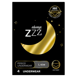 Always Zzzs Overnight Disposable Period Underwear For Women, Size