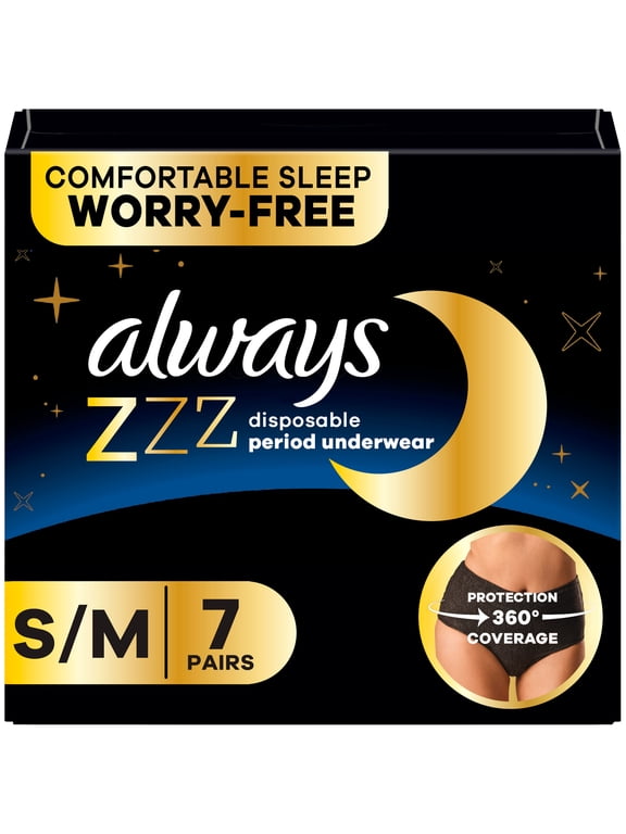 ZZZ Overnight Disposable Period Underwear Size S-M, 7 Count