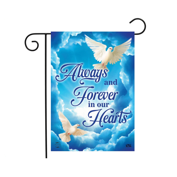 Always and Forever Doves Bereavement Flag 12x18 POLE NOT INCLUDED Garden Flag