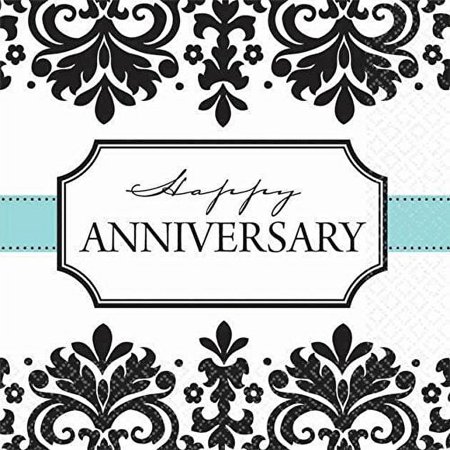 Always and Forever Happy Anniversary Beverage Napkins