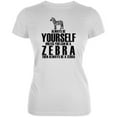 thumbnail image 1 of Always be Yourself Zebra Juniors Soft T Shirt White SM, 1 of 1