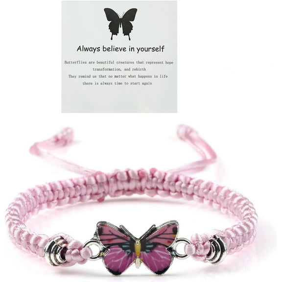 Always believe in yourself Butterfly Bracelet, Cute Butterfly Charm Bracelets Matching Bracelet Friendship Couple Bracelets