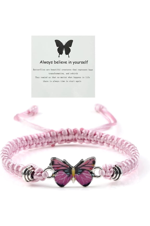 Always believe in yourself Butterfly Bracelet, Cute Butterfly Charm Bracelets Matching Bracelet Friendship Couple Bracelets