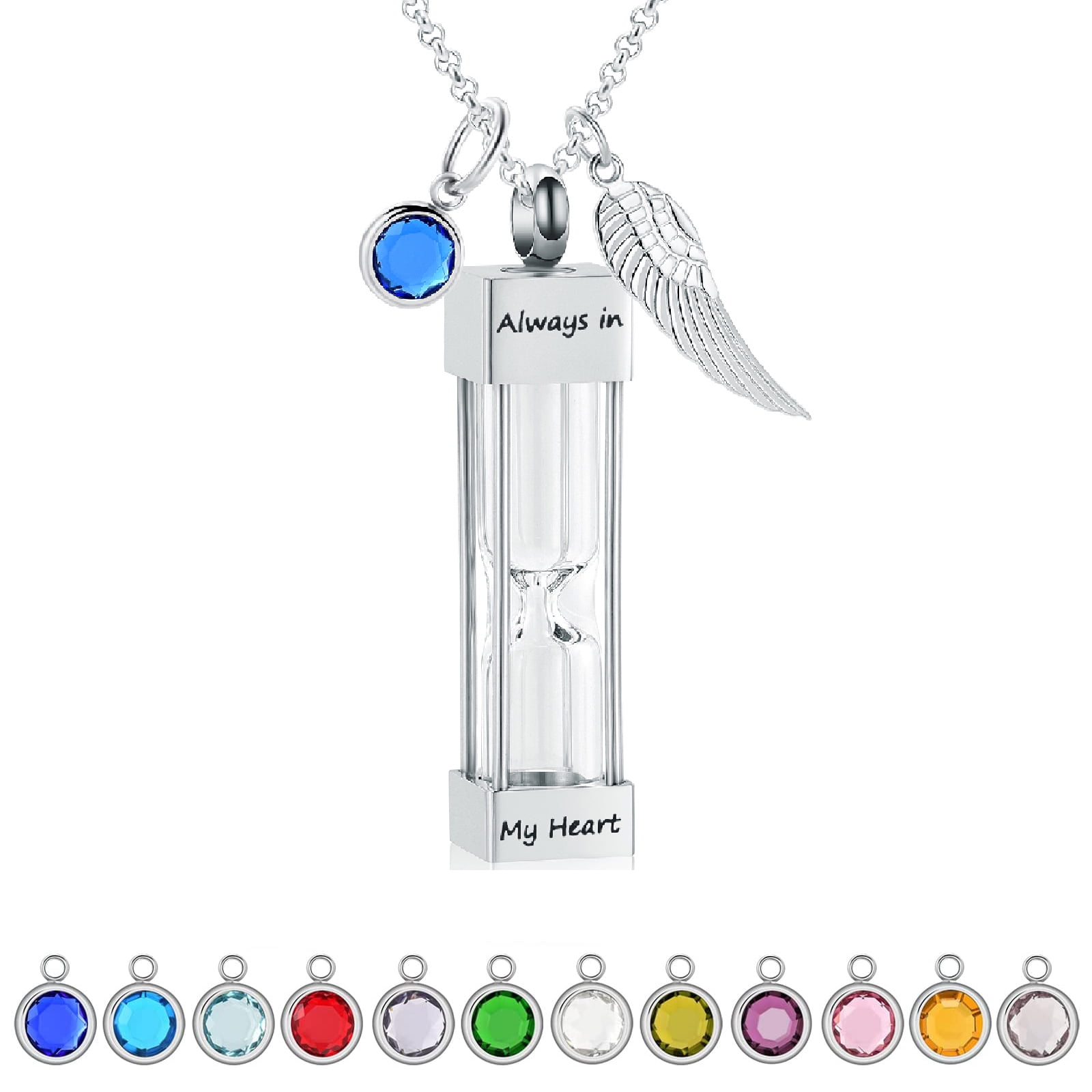 Memorial Ash outlet Bead Pendant Necklace/Cremation Pendant/ Pet Memorial Jewelry/ Memorial Jewelry/64 Color Options