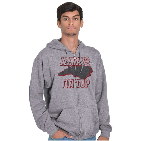 Always on Top North Carolina Pride Unisex Fleece Graphic Zip Up Hoodie Brisco Brands 4X