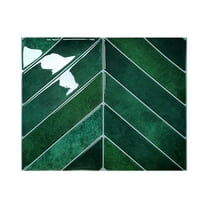 Alwayspon 10 Sheets 3D Wall Tile Stickers For Kitchen Bathroom Decoration 114 X 9 Inch Dark Green