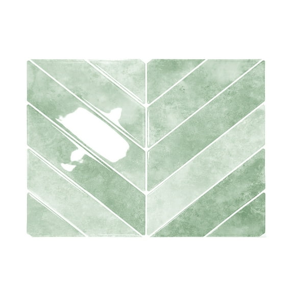 Alwayspon Peel and Stick Wall Tile Decals for Kitchen and Bathroom with 1 x 9 inch Tiles in Green Dark 1 Sheet Easy Application and Polyester Based