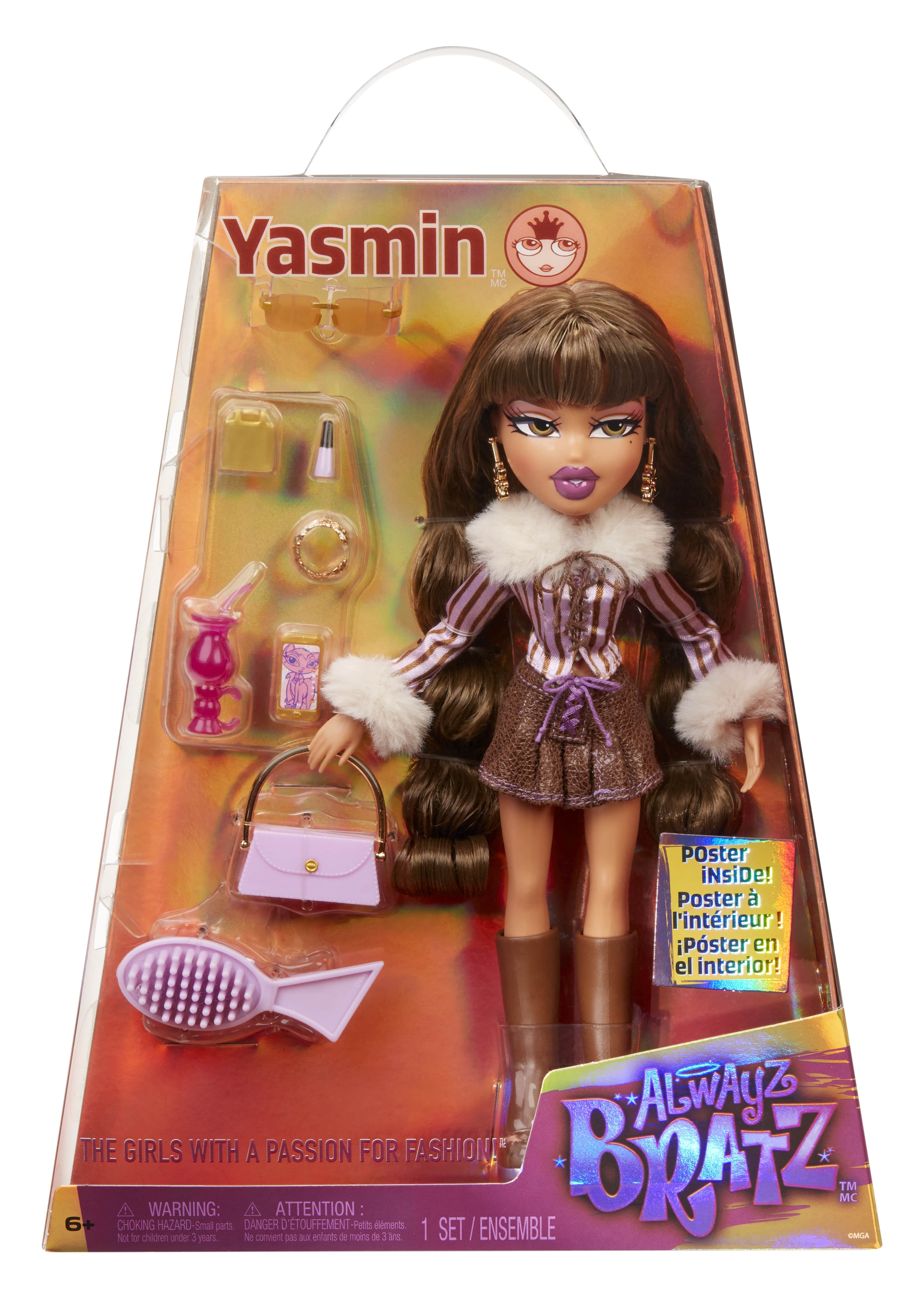MGA Entertainment Bratz Sweet Heart Series 10 Inch Doll - YASMIN in White  Baby Girlz Top and Red Skirt with Necklace, Purse, Hairbrush and Lip Gloss