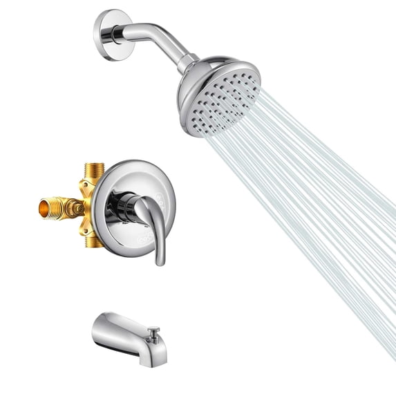 Alwenusa AF5702C Stainless Steel Shower Faucet Brushed Nickel Chrome Matte Black 4 Inch 4 Count