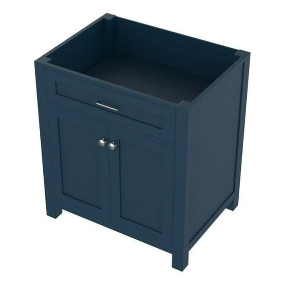Alya Bath Norwalk 29 inch Wood Vanity with No Top in Blue Finish