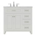 thumbnail image 1 of Alya Bath Norwalk 36" Wood Drawer Vanity with Carrera Marble Top in White, 1 of 6