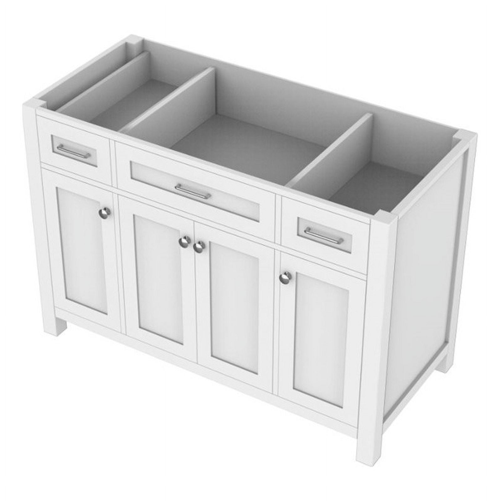 Alya Bath Norwalk 47"W Wood Vanity with No Top in White Finish