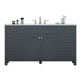 thumbnail image 1 of Alya Bath Norwalk 60" Wood Single Vanity with Carrera Marble Top in Gray, 1 of 6