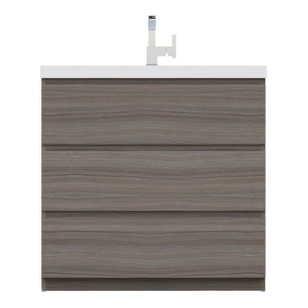 Alya Bath Paterno 36" Modern Wood Freestanding Bathroom Vanity in Gray