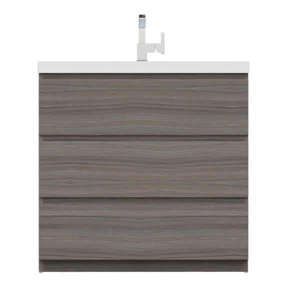 Alya Bath Paterno 36" Modern Wood Freestanding Bathroom Vanity in Gray