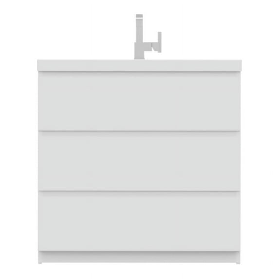 Alya Bath Paterno 36" Modern Wood Freestanding Bathroom Vanity in White